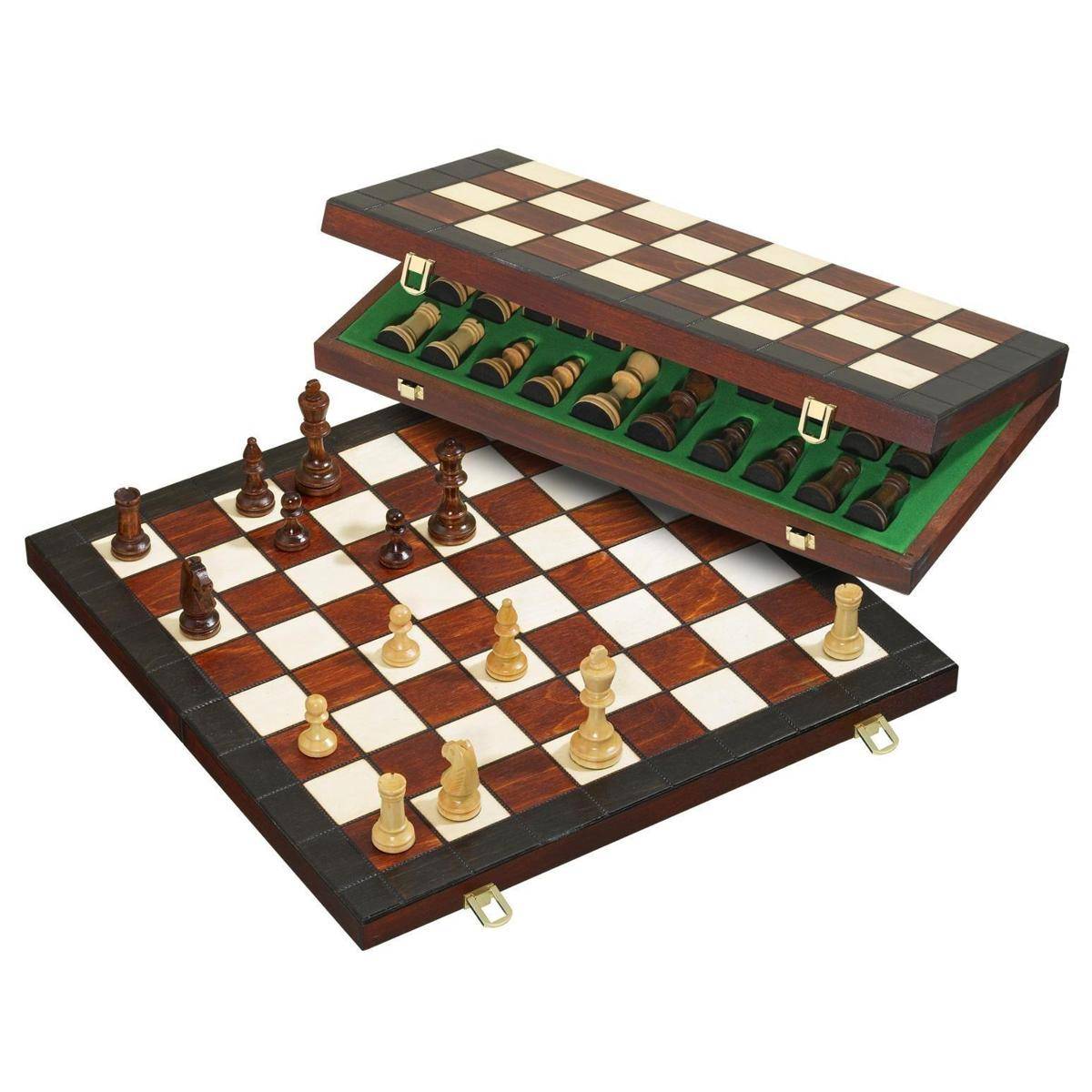 Schachkassette, Feld 45 mm, Brettspiel aus Holz, 1-2 Spieler, ab 8 Jahre