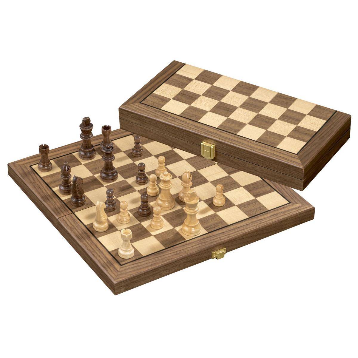 2628 - Schachkassette, Feld 32 mm, Brettspiel aus Holz, 1-2 Spieler, ab 8 Jahre