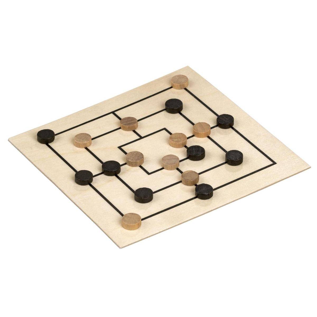 3094 - Schach, Mühle, Kombination, mini, FSC 100%, ab 6 Jahren, 2 Spieler