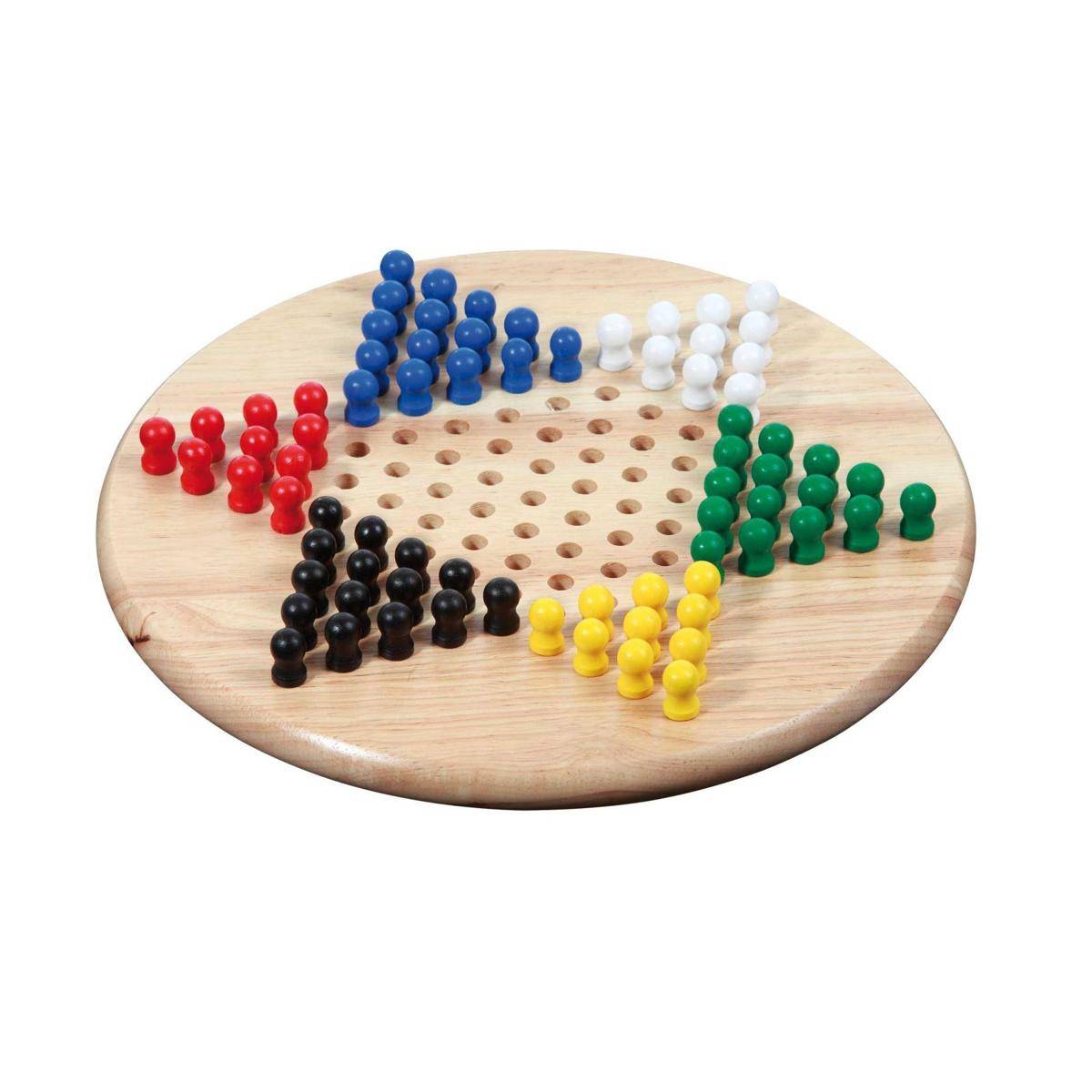 Halma, rund, Hevea Holz, Brettspiel aus Holz, 1-2 Spieler, ab 8 Jahren