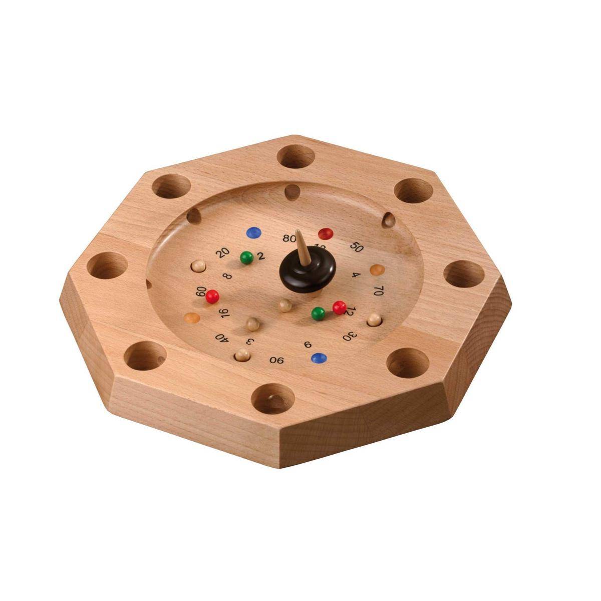 3116 - Tiroler Roulette Octagon, Brettspiel aus Holz, 1-2 Spieler, ab 8 Jahren