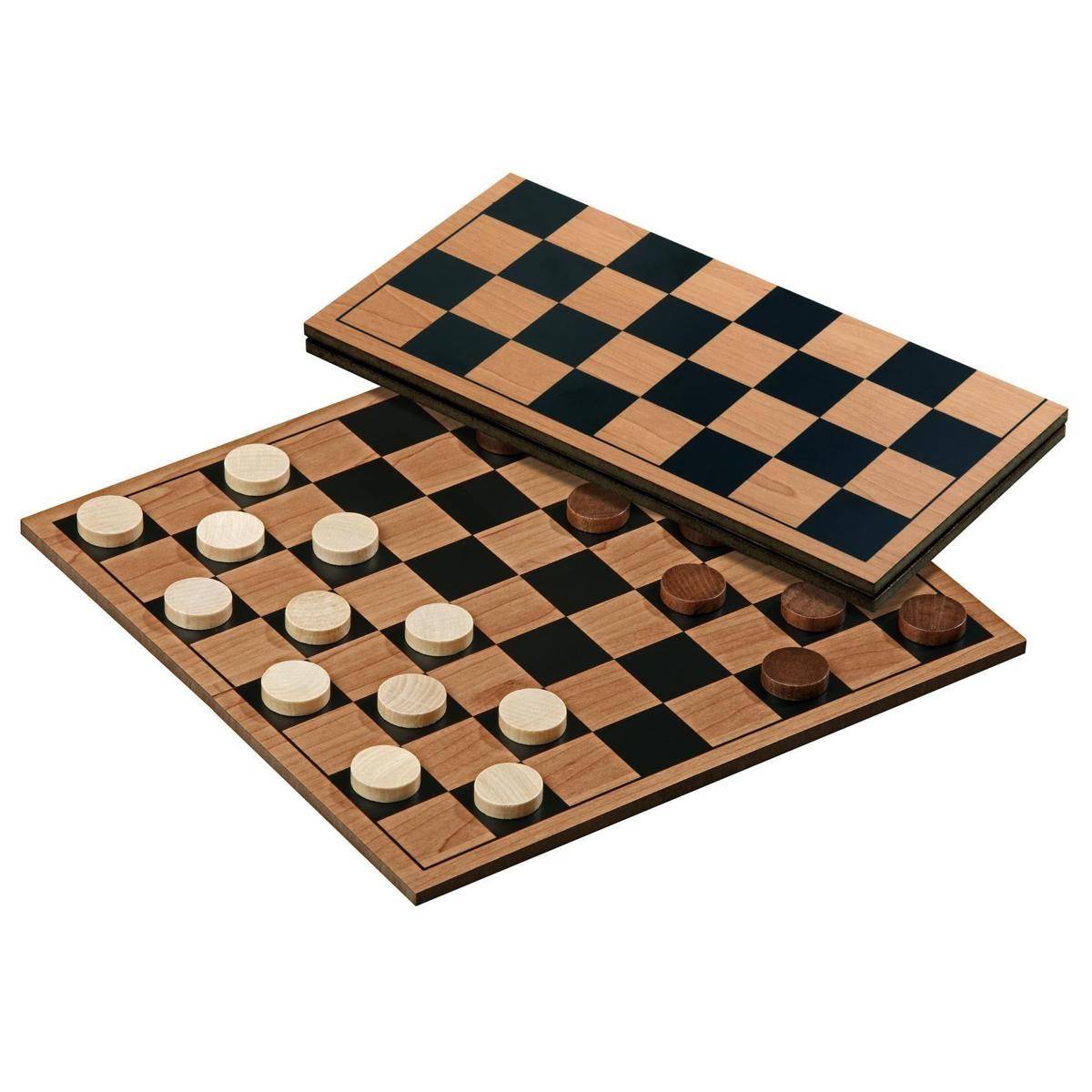 3144 - Dame, Set, Brettspiel aus Holz, 1-2 Spieler, ab 8 Jahre