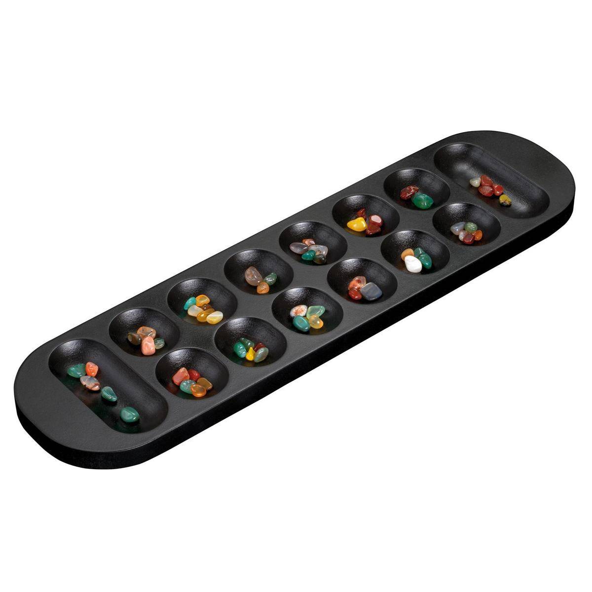 Kalaha, Superior, Black Edition, Brettspiel aus Holz, 1-2 Spieler, ab 8 Jahren