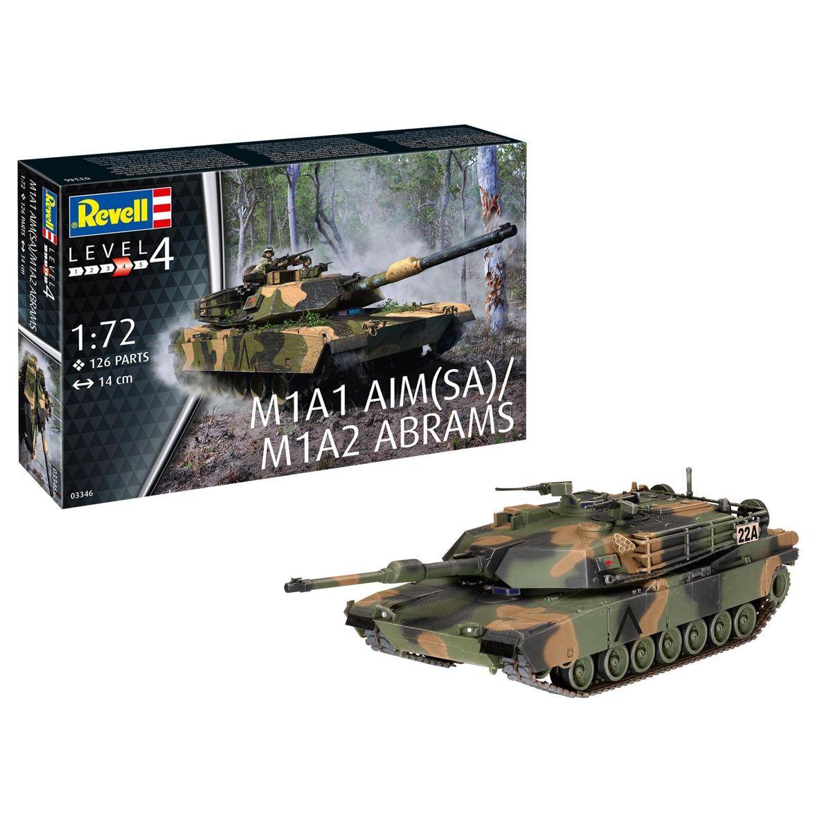Modellbausatz , M1A1 AIM(SA)/ M1A2 Abrams, 126 Teile, ab 12 Jahren