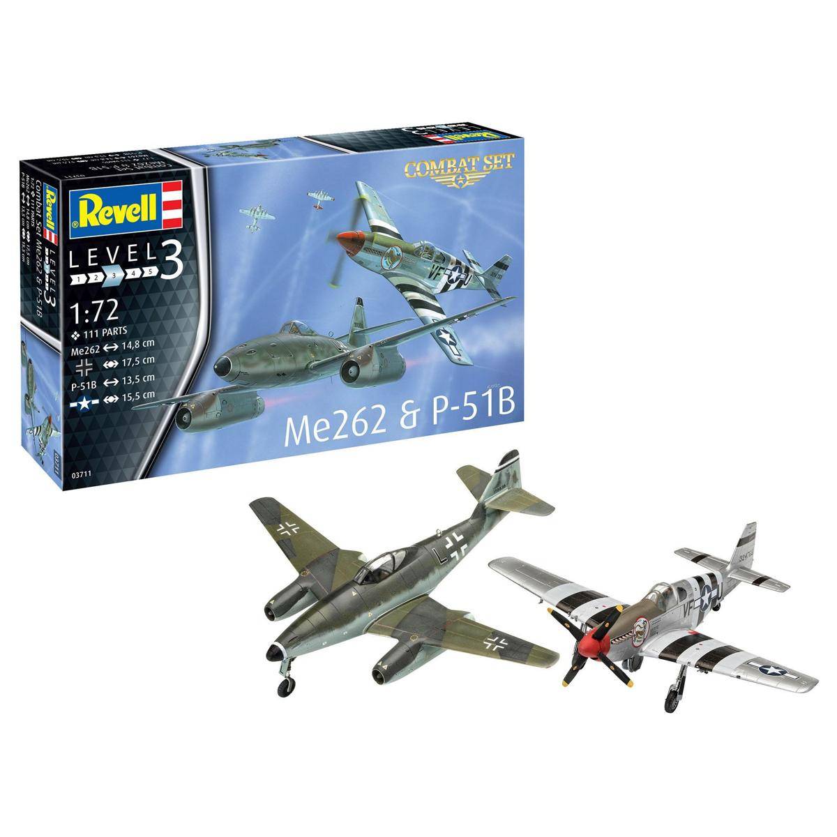 Modellbausatz , Messerschmitt Me262 & P-51B Mustang, 111 Teile, ab 10 J.