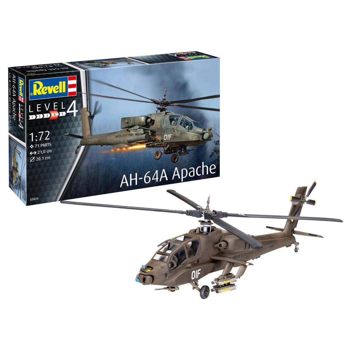 Modellbausatz AH-64A Apache, 71 Teile, ab 12 Jahren