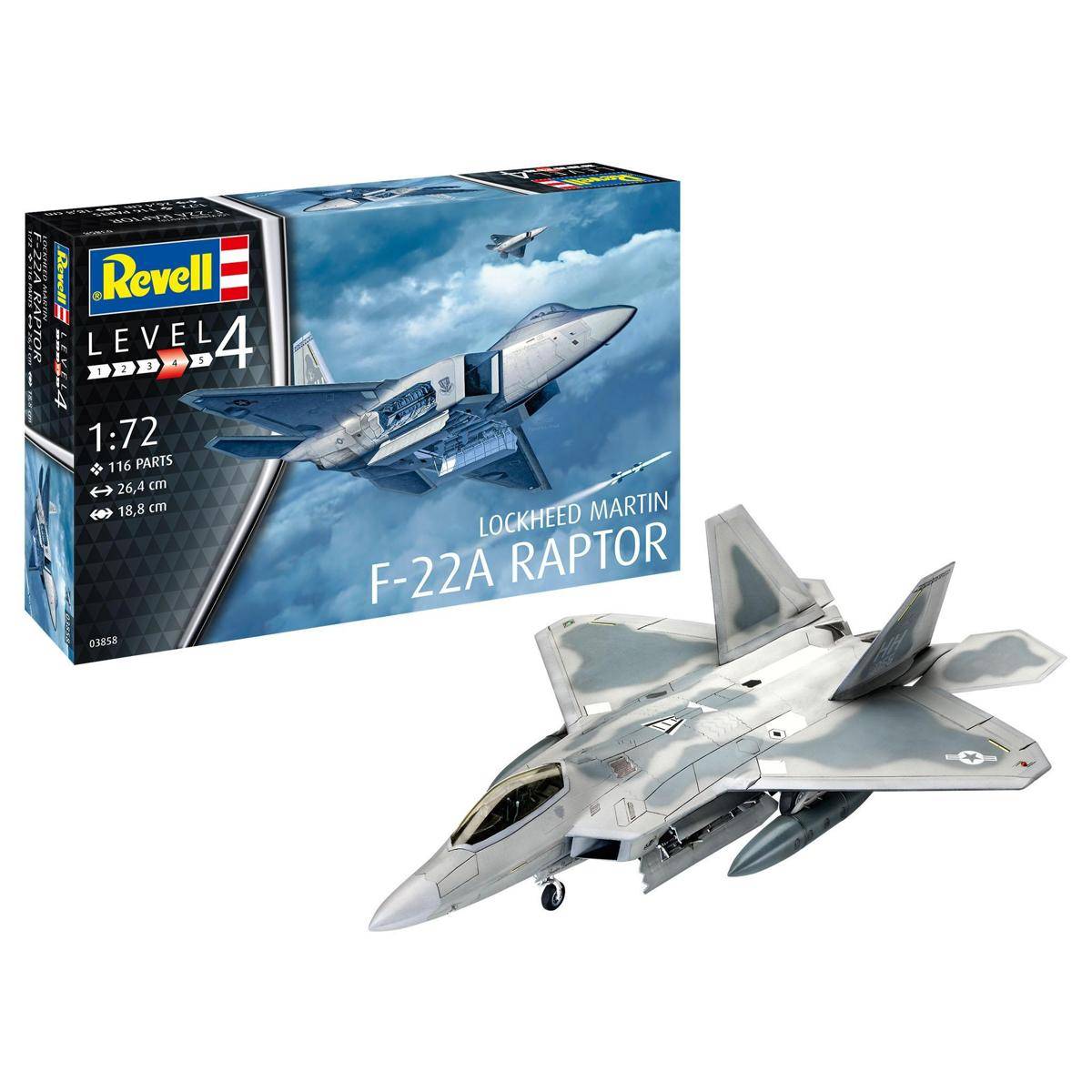 Modellbausatz , Lockheed Martin F-22A Raptor 116 Teile, ab 12 Jahren
