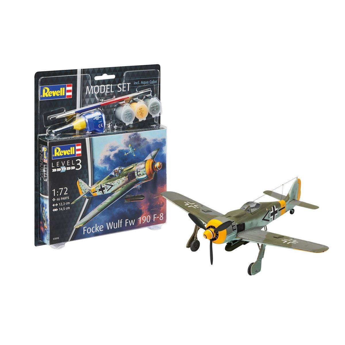 63898 - Modellbausatz mit Zubehör Focke Wulf Fw190 F-8, 46 Teile, ab 10 Jahren