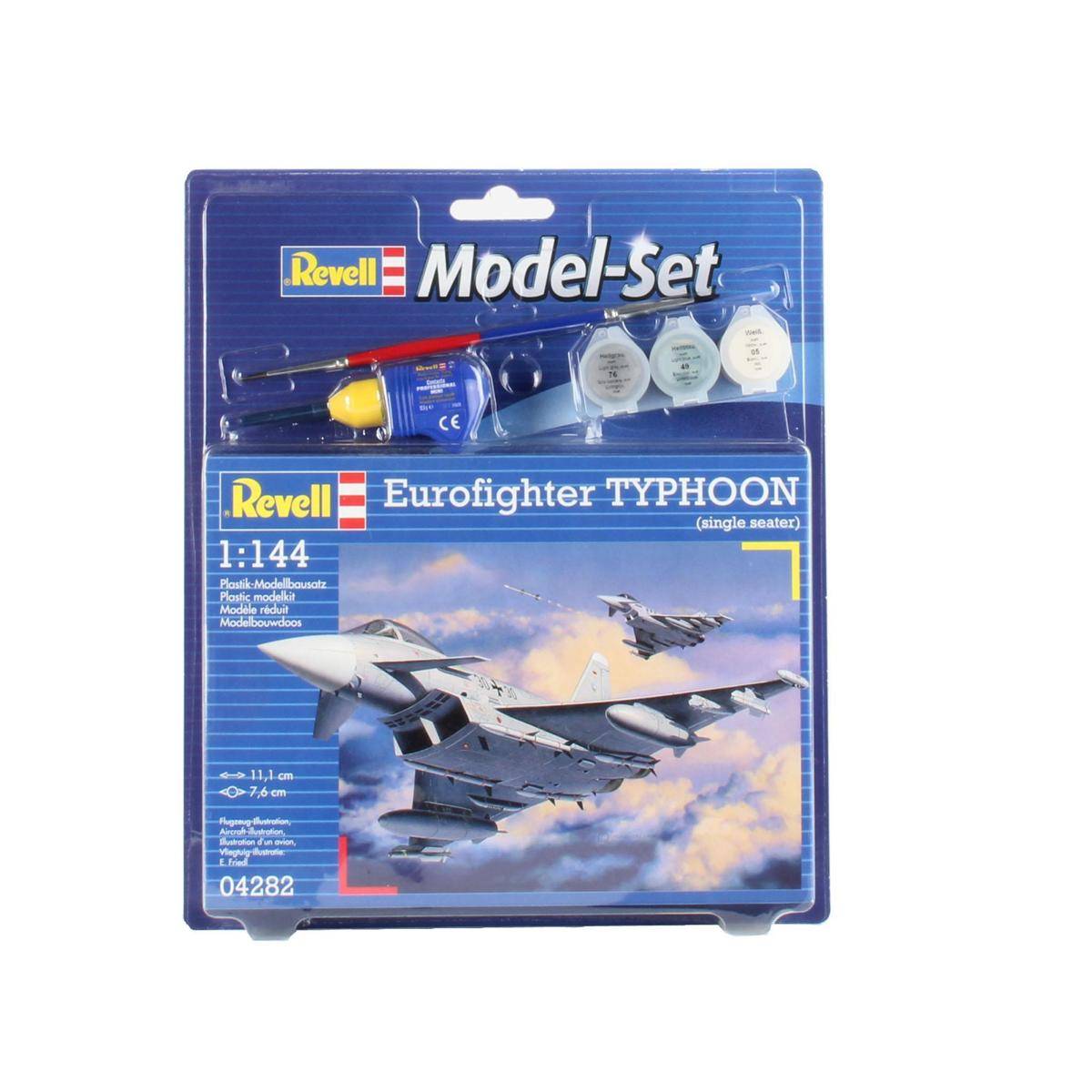 Modellbausatz mit Basiszubehör, Eurofighter Typhoon, 63 Teile, ab 10 Jahren