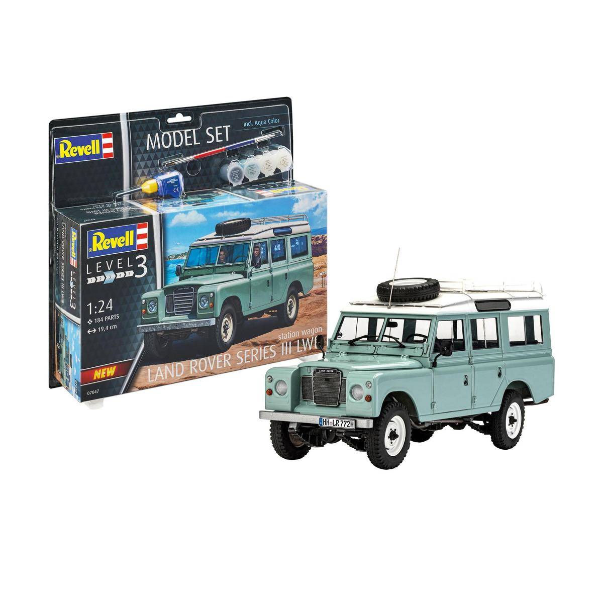Modellbausatz mit Basiszubehör, Land Rover Series III, 184 Teile, ab 10 Jahren