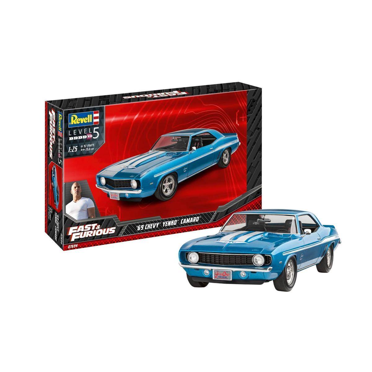 Modellbausatz mit Basiszubehör, F&F 1969 Chevy Camaro Yenko, 92 Teile, ab 13 J.