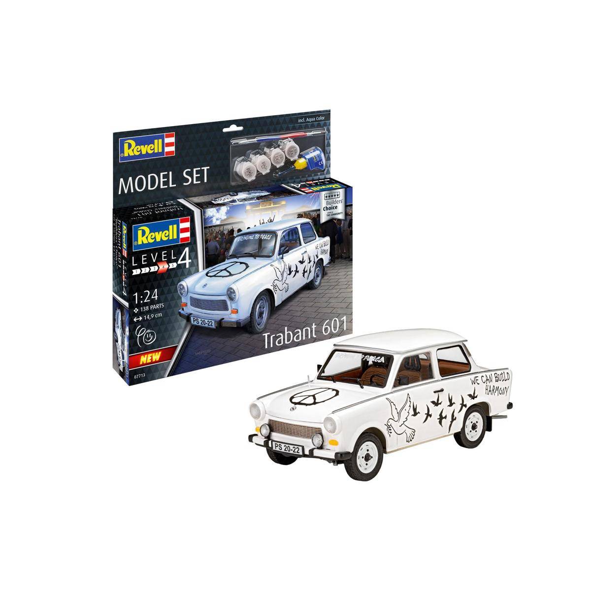 Modellbausatz mit Basiszubehör Trabant 601S "Builder's Choice", 138 Teile, ab 12 J.