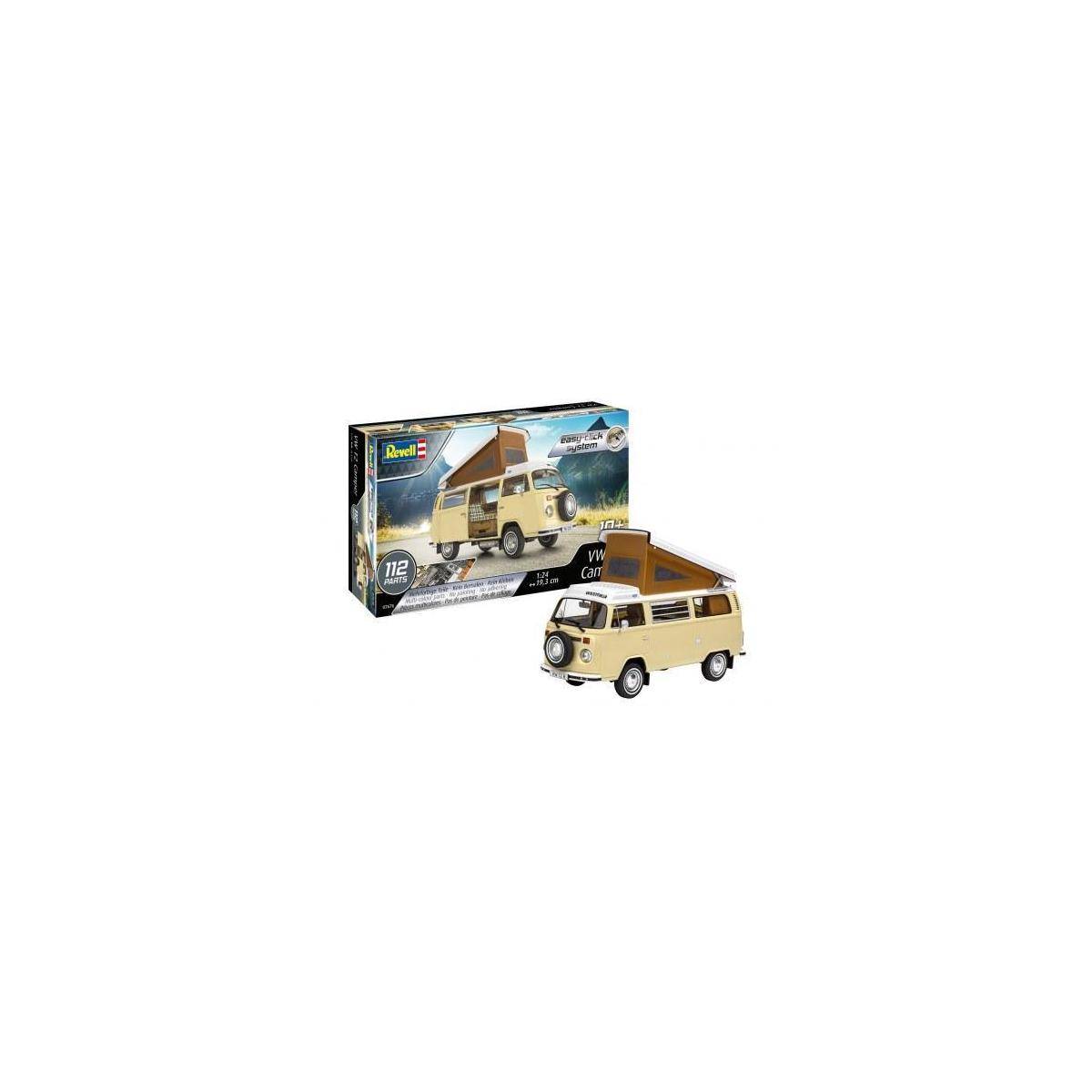 Revell VW T2 Camper, Modellbausatz zum Zusammenstecken, easy-click-system, 112 Teile, ab 10 Jahre