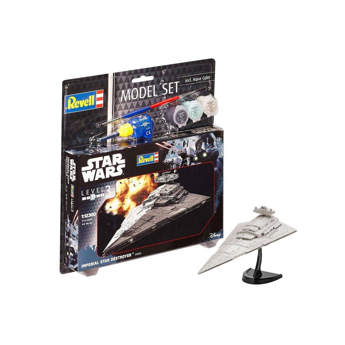 Modellbausatz Star Wars mit Basisz., Imperial Star Destroye, 21 Teile, ab 10 J.