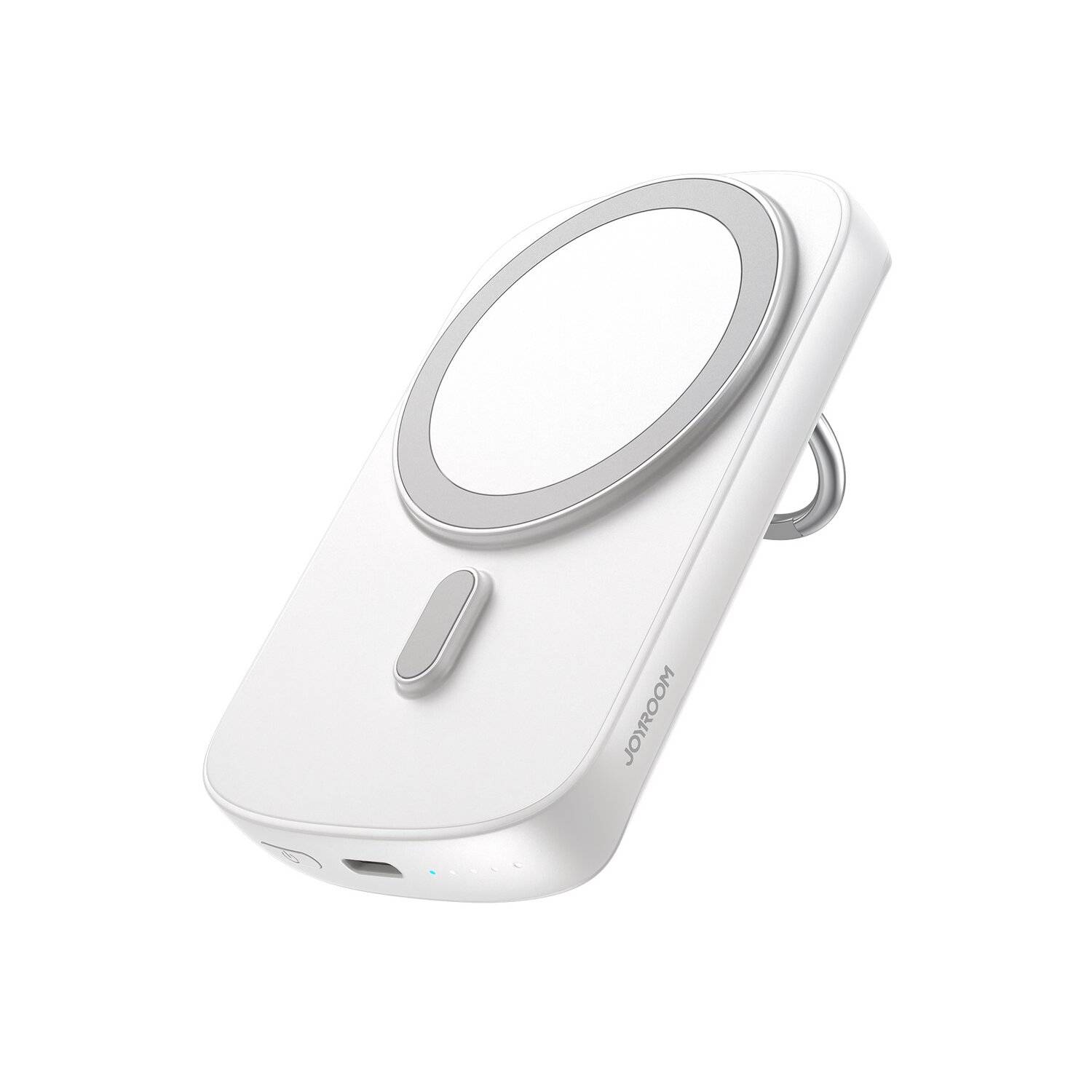 Joyroom induktive Powerbank 6000mAh mit Ring und Ständer bis 20W eingebaute superstarke Magnete Weiß (JR-W030)