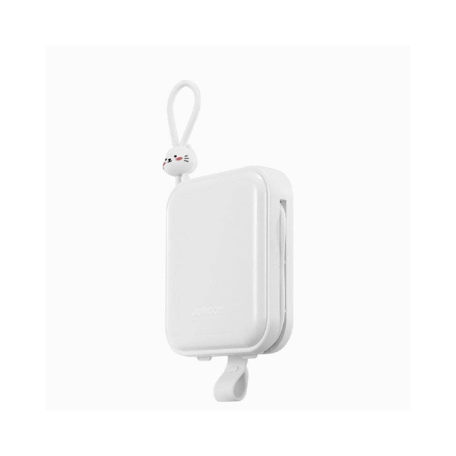Joyroom Powerbank mit USB-C- und iPhone Kabel und Ständer Cutie Series 10000mAh 22,5W (JR-L008) Weiß