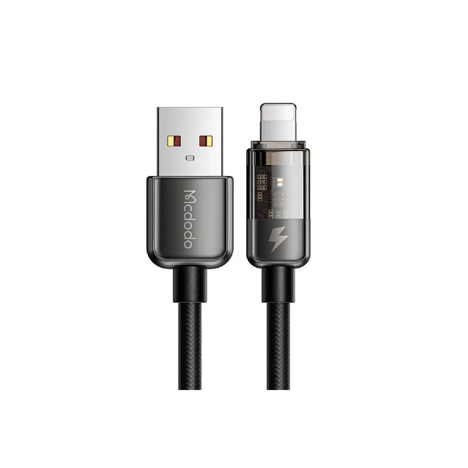 CA-3140 Anti-Bruch Smartphone-Kabel USB zu IOS Schnell Ladegerät, 3A, 1,2m schwarz