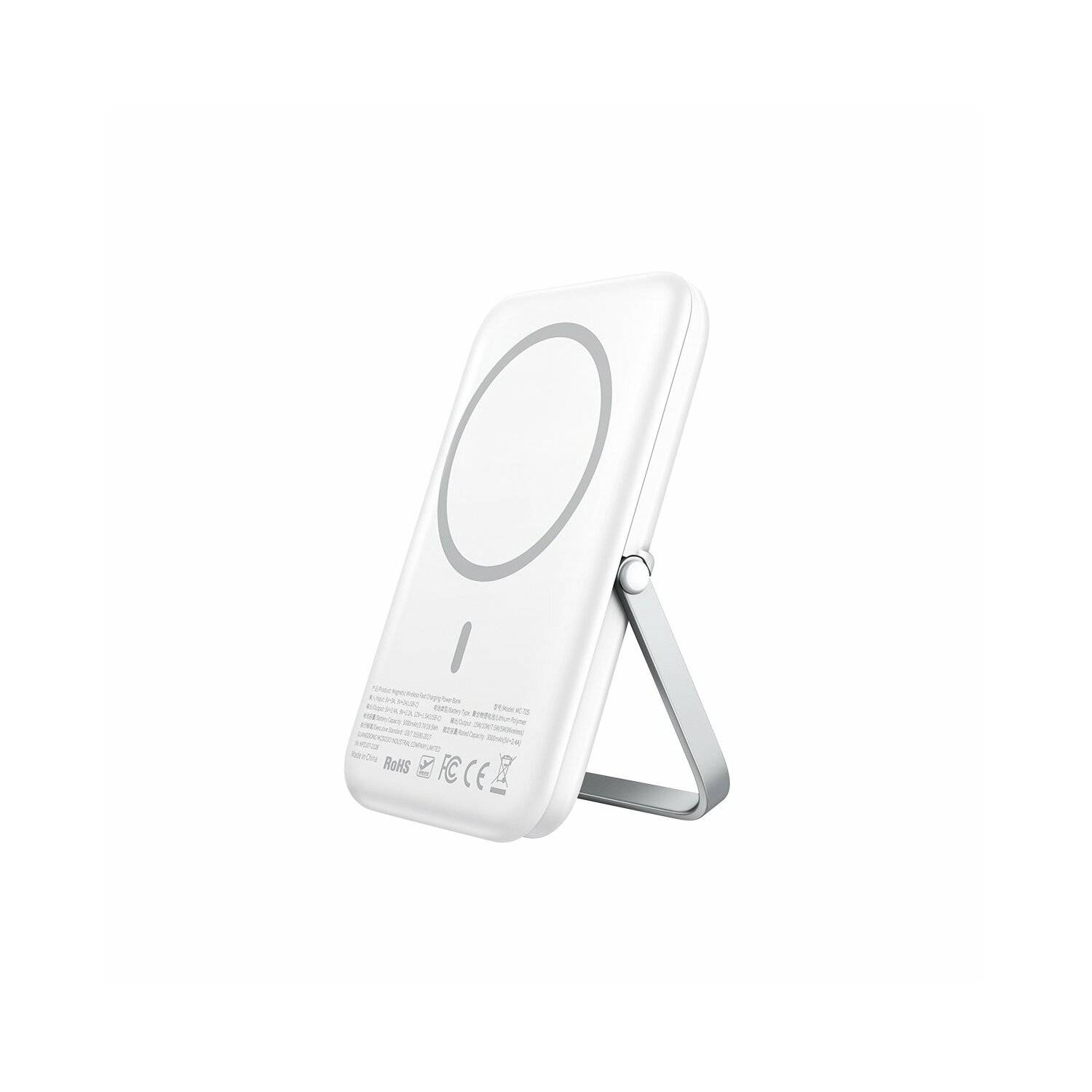 Gopower Powerbank mit 15 W Wireless Charger Externer Akku-Ladegerät Weiß