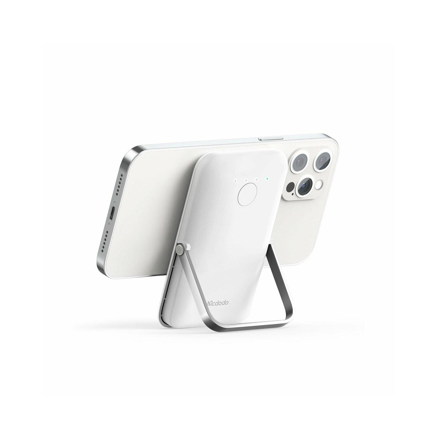 Gopower Powerbank mit 15 W Wireless Charger Externer Akku-Ladegerät Weiß