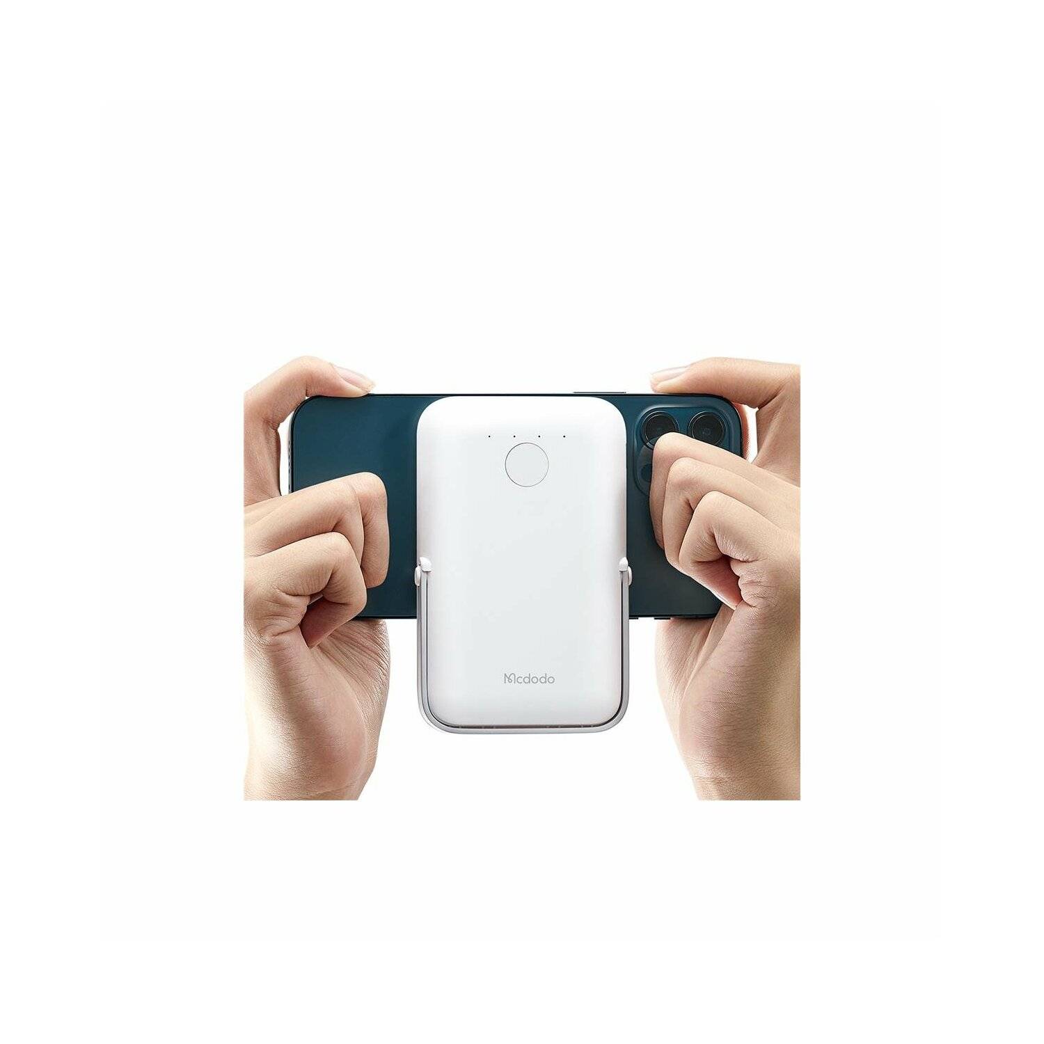 Gopower Powerbank mit 15 W Wireless Charger Externer Akku-Ladegerät Weiß