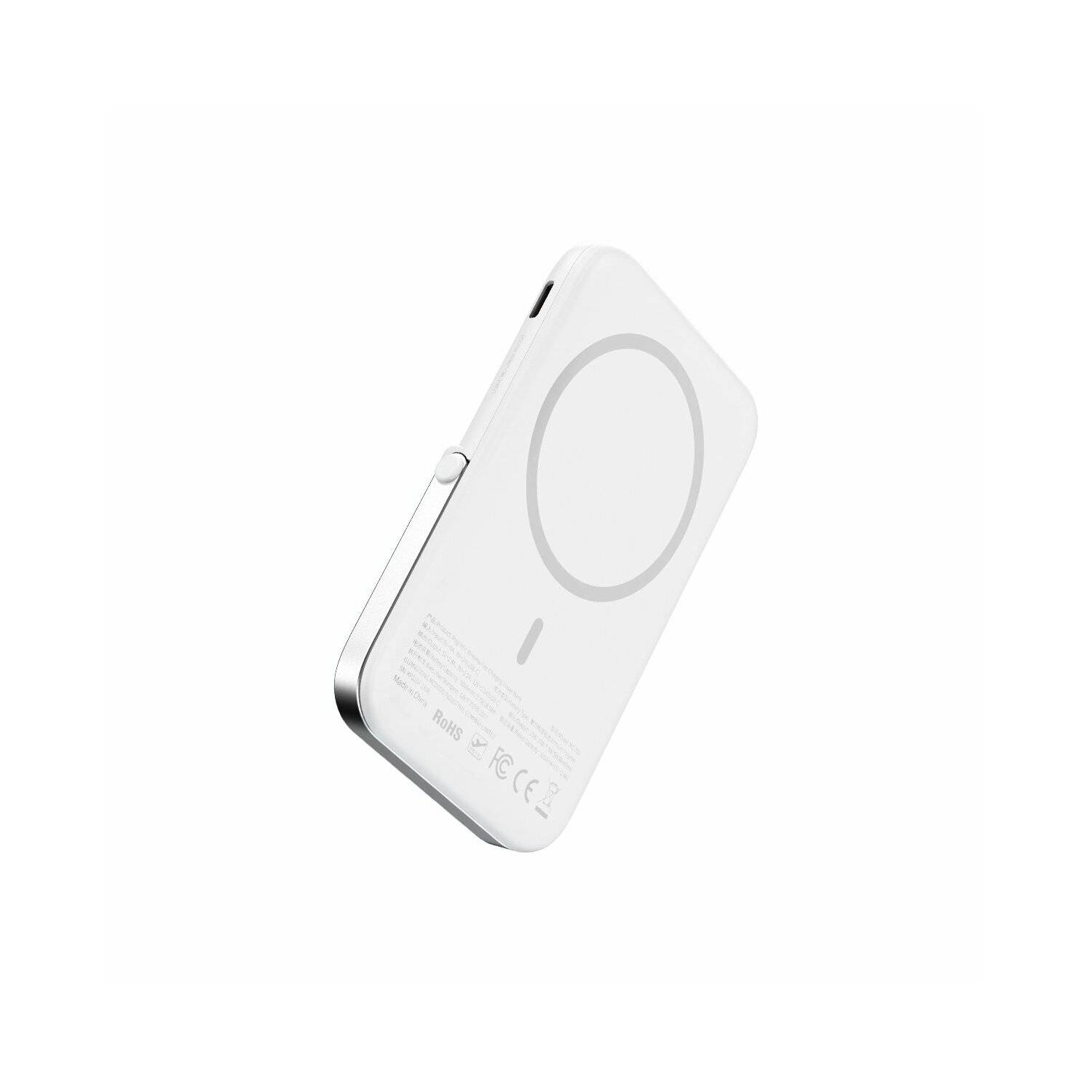Gopower Powerbank mit 15 W Wireless Charger Externer Akku-Ladegerät Weiß