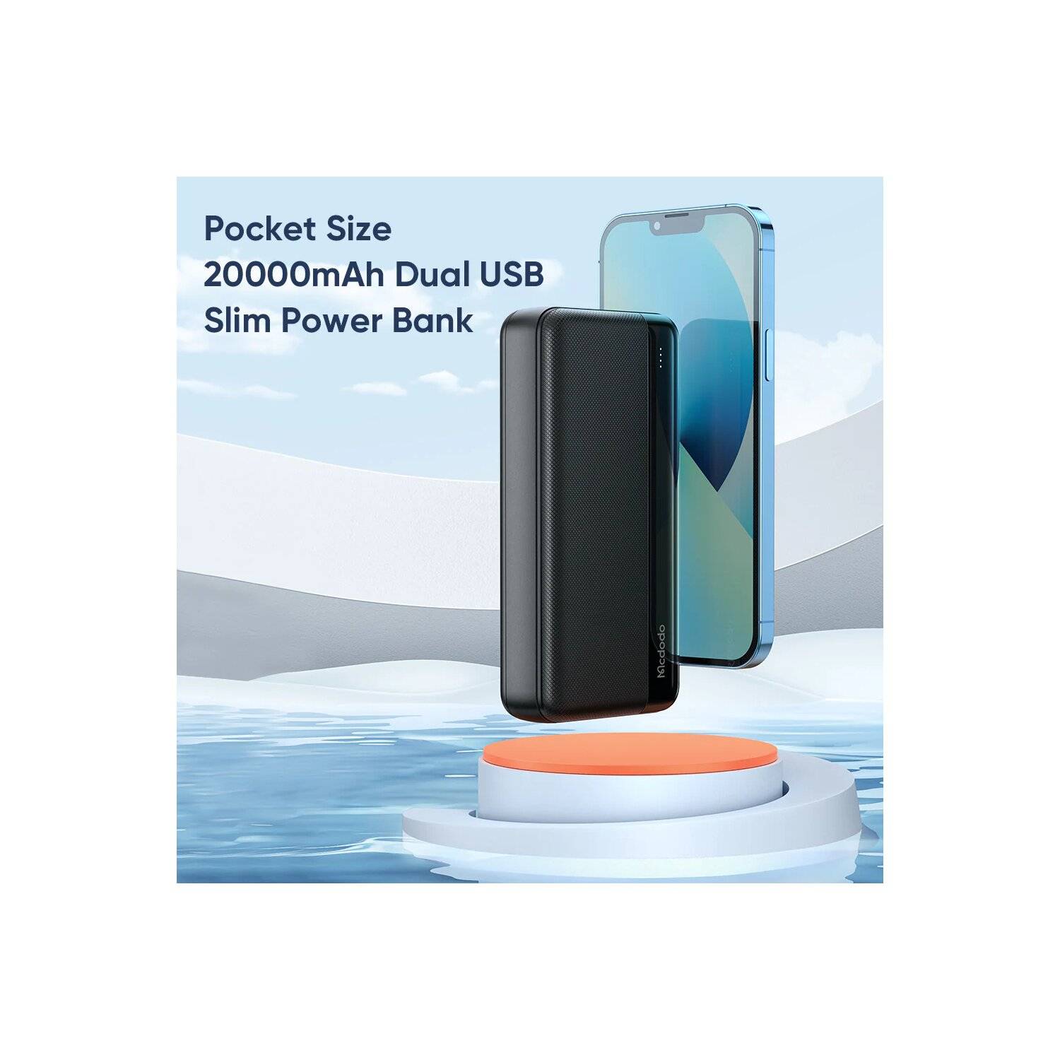 Powerbank 20000mAh Extrem Hohe Kapazität, Externer Akku mit 2 Output USB Schnellladung