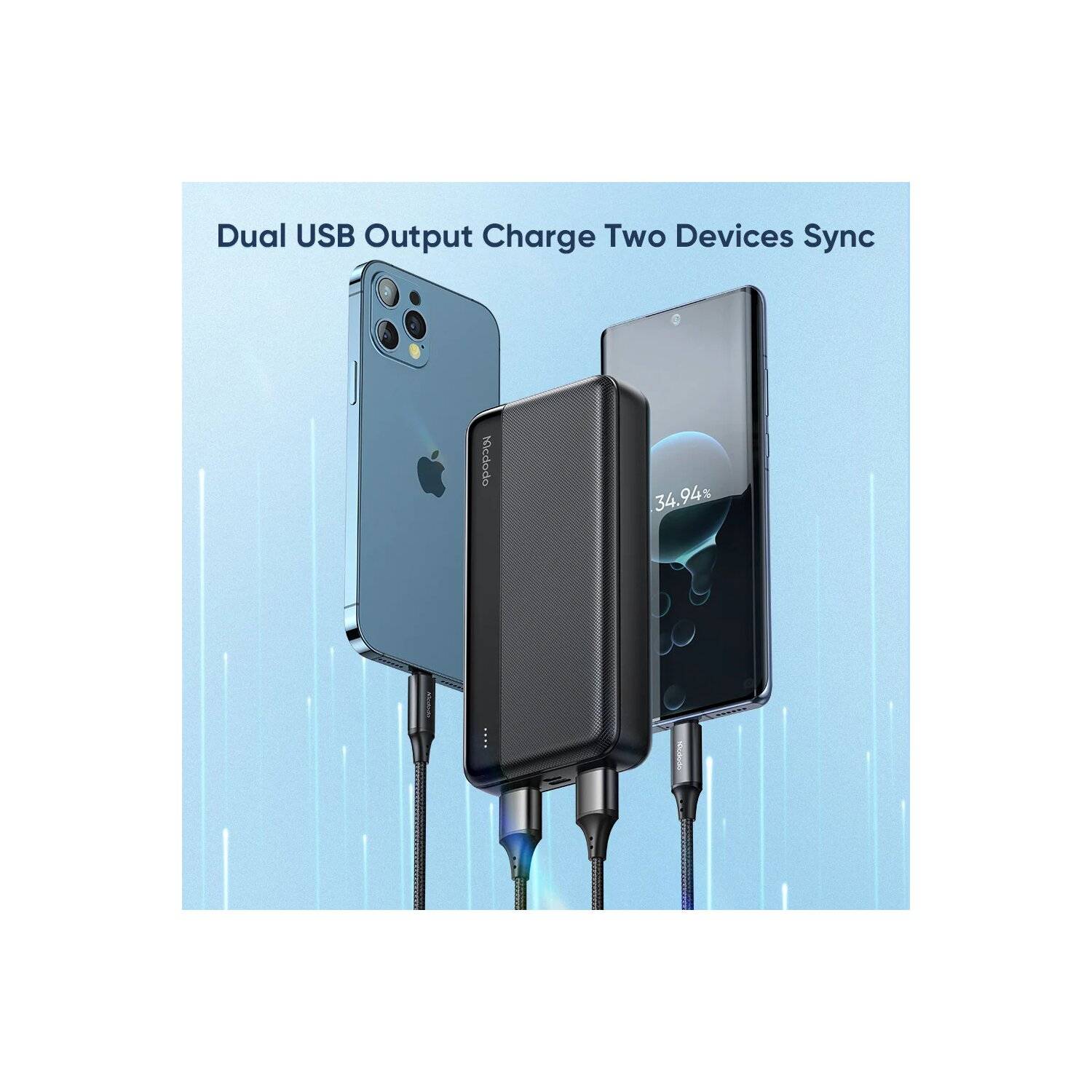 Powerbank 20000mAh Extrem Hohe Kapazität, Externer Akku mit 2 Output USB Schnellladung