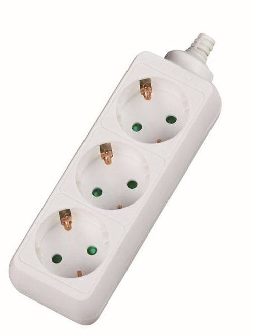 Dexlan Steckdosenleiste 3-fach, Anschlussleitung 4,0 m, weiß
