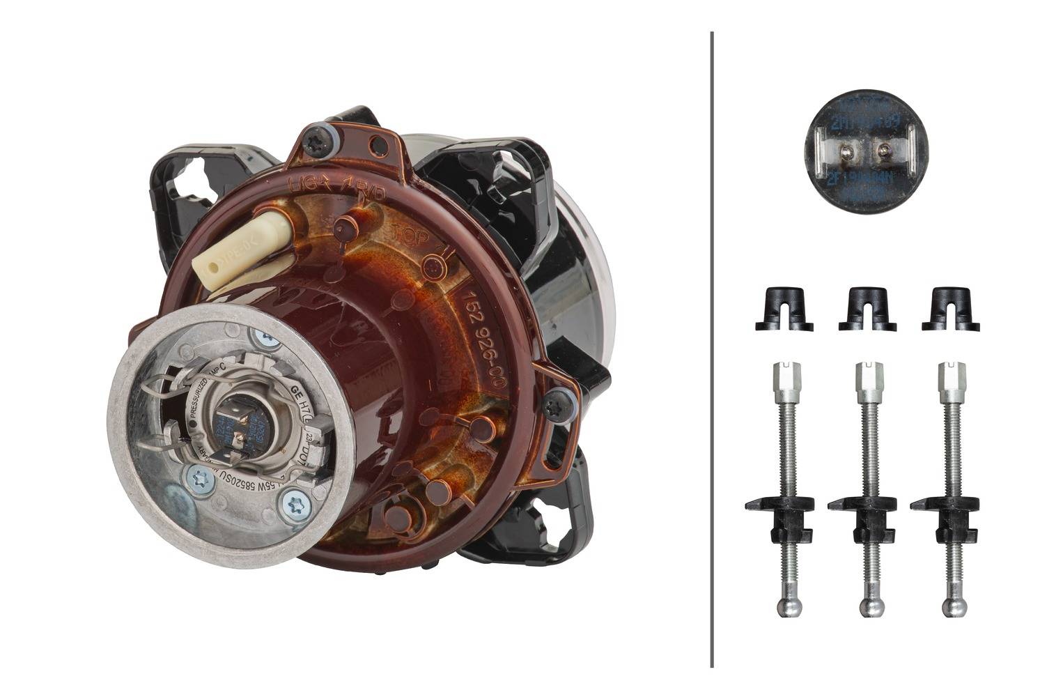 HELLA 1LL 008 193-117 asymmetrisch/DE/Halogen-Scheinwerfereinsatz, Hauptscheinwerfer - 90mm Essentia