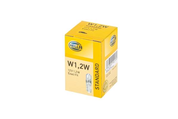 HELLA 8GP 002 095-121 Glühlampe - W1,2W - Standard - 12V - 1,2W - Sockelausführung: W2x4,6d - Schach