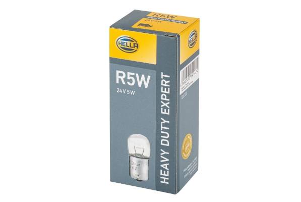 HELLA 8GA 002 071-261 Glühlampe - R5W - Heavy Duty Expert - 24V - 5W - Sockelausführung: BA15s - Sch