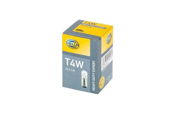 HELLA 8GP 002 067-261 Glühlampe - T4W - Heavy Duty Expert - 24V - 4W - Sockelausführung: BA9s - Scha