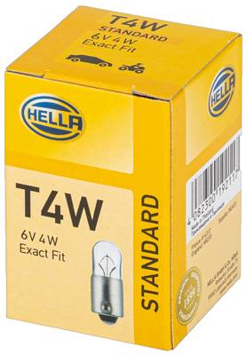 HELLA 8GP 002 067-061 Glühlampe - T4W - Standard - 6V - 4W - Schachtel - Menge: 10