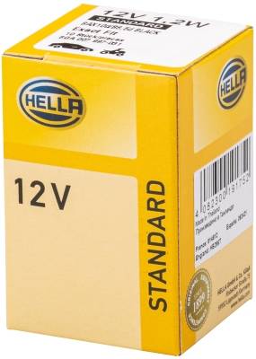 HELLA 8GA 007 997-031 Glühlampe - Sockelglühlampe - Standard - 12V - 1,2W - Sockelausführung: B8.5d