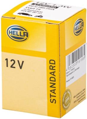 HELLA 8GA 007 997-131 Glühlampe - Sockelglühlampe - Standard - 12V - 1,3W - Sockelausführung: BX8.4d