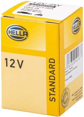HELLA 8GA 007 997-221 Glühlampe - Sockelglühlampe - Standard - 12V - 2W - Sockelausführung: BX8.5d -