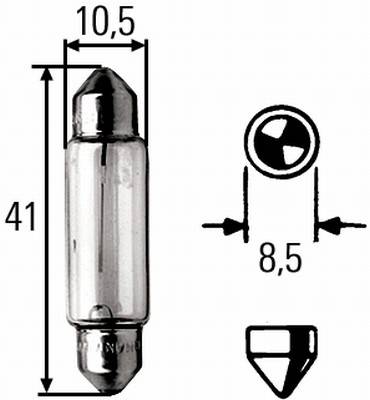 HELLA 8GM 002 091-321 Glühlampe - Soffittenlampe - Heavy Duty - 24V - 5W - Sockelausführung: SV8,5 -