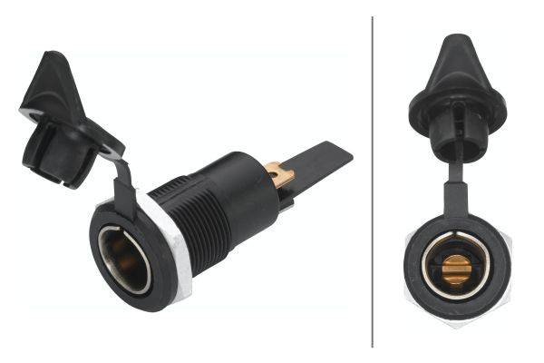 HELLA 8JB 004 777-001 Steckdose - Einbau - Stecker: Flachstecker - Kunststoffgehäuse - DIN/ISO: 4165