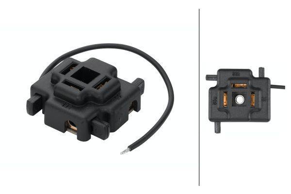 HELLA 8JA 001 909-011 Stecker - 3-polig - H4/R2 (Bilux) - mit Masseband - Kabel: 130mm - Menge: 10