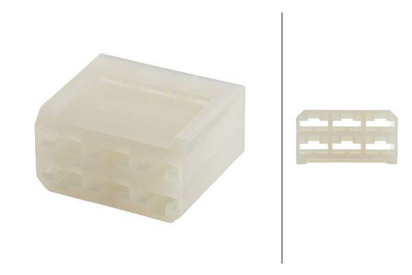 HELLA 8JD 008 151-051 Steckgehäuse - 6-polig - Stecker: Flachsteckhülse