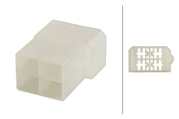 HELLA 8JD 008 152-041 Steckgehäuse - 4-polig - Stecker: Flachstecker