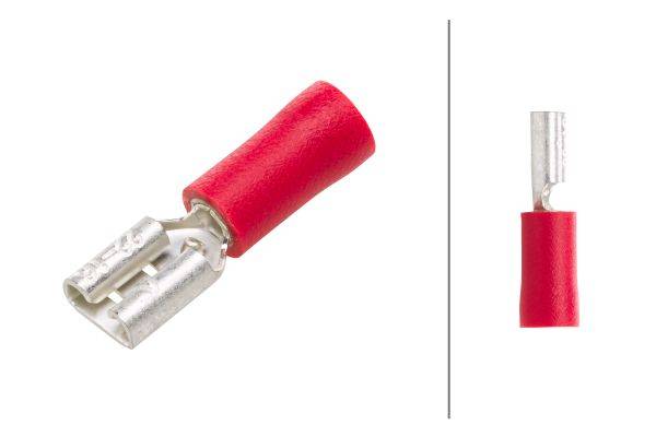 HELLA 8KW 705 392-003 Leitungsverbinder - rot - von: 0.5mm² - bis: 1.0mm² - Flachsteckhülse - 4,8 x