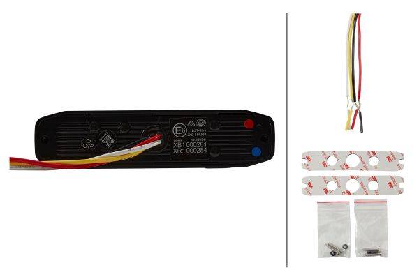 HELLA 2XD 014 562-811 LED-Blitz-Kennleuchte - BST-Slim - 12/24V - rot/blau - Anbau/geschraubt - glas