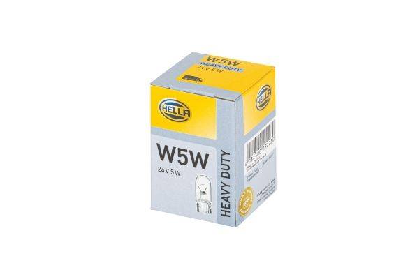 HELLA 8GP 003 594-251 Glühlampe - W5W - Heavy Duty - 24V - 5W - Sockelausführung: W2,1x9,5d - Schach