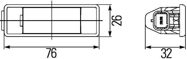 HELLA 2KA 008 224-307 Kennzeichenleuchte - 12V - Einbau