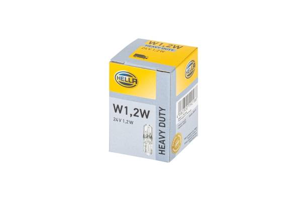 HELLA 8GP 002 095-241 Glühlampe - W1,2W - Heavy Duty - 24V - 1,2W - Sockelausführung: W2x4,6d - Scha