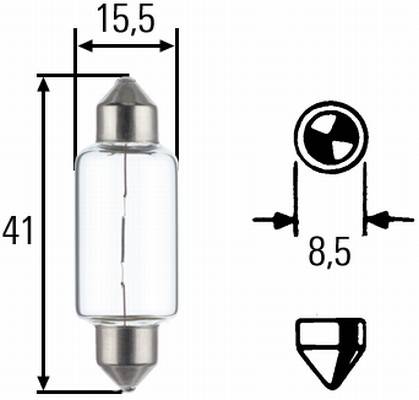 HELLA 8GM 002 091-261 Glühlampe - Soffittenlampe - Heavy Duty - 24V - 15W - Sockelausführung: SV8.5-