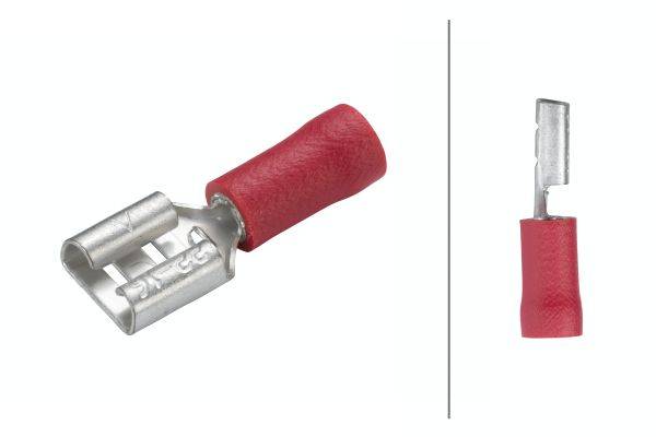 HELLA 8KW 044 036-003 Leitungsverbinder - rot - von: 0.5mm² - bis: 1.0mm² - Flachsteckhülse - 6,3 x