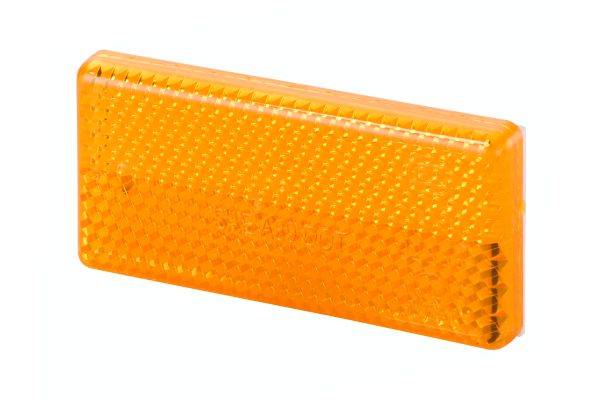 HELLA 8RA 004 412-001 Rückstrahler - Lichtscheibenfarbe: gelb - geklebt