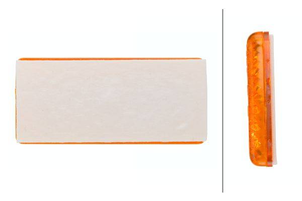 HELLA 8RA 004 412-001 Rückstrahler - Lichtscheibenfarbe: gelb - geklebt